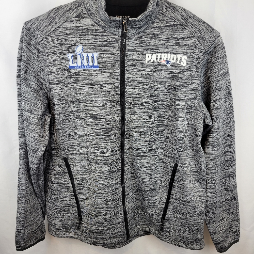 New England Patriots Super Bowl LIII Full Zip Jacket Sweathirt Brady Gronk L